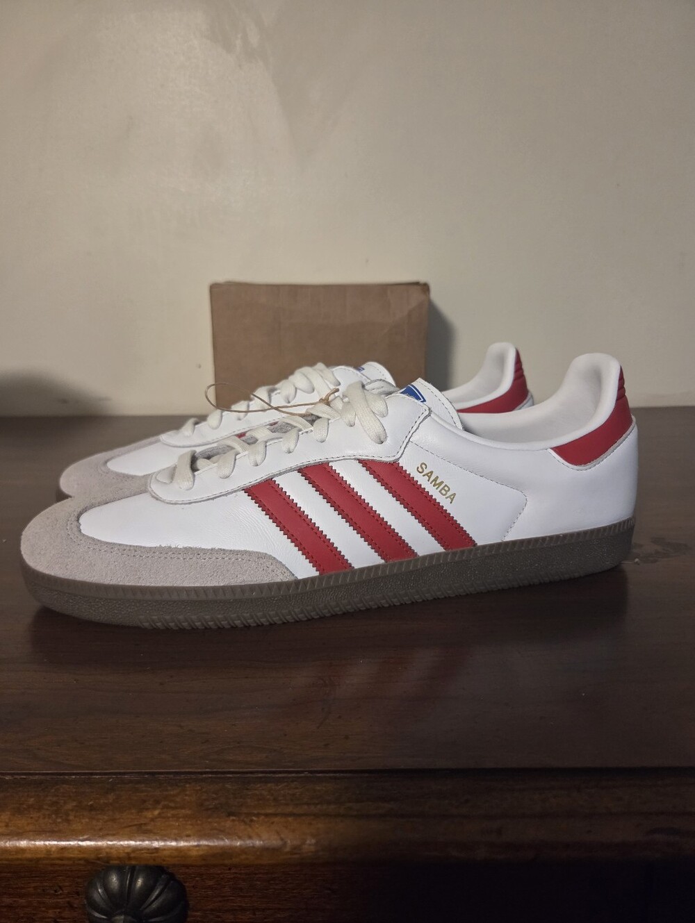 adidas Originals Samba OG White Better Scarlet Men's Sz 14 Worn Once